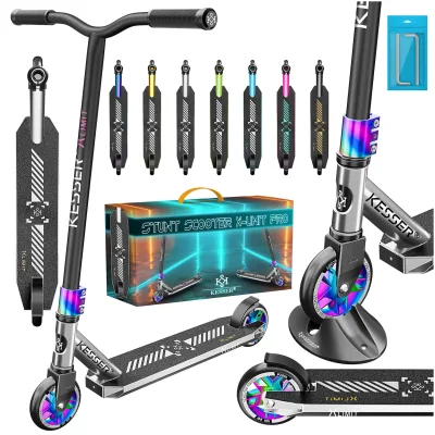 KESSER® Stunt Scooter X-Limit-Pro 360° Lenkung Funscooter Stuntscooter mit Ständer ABEC 9 Kugellagern, 110 mm PU Räder , Kickscooter Tretroller Cityroller Trick Roller für Kinder Erwachsene