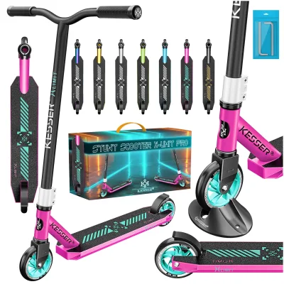 KESSER® Stunt Scooter X-Limit-Pro 360° Lenkung Funscooter Stuntscooter mit Ständer ABEC 9 Kugellagern, 110 mm PU Räder , Kickscooter Tretroller Cityroller Trick Roller für Kinder Erwachsene