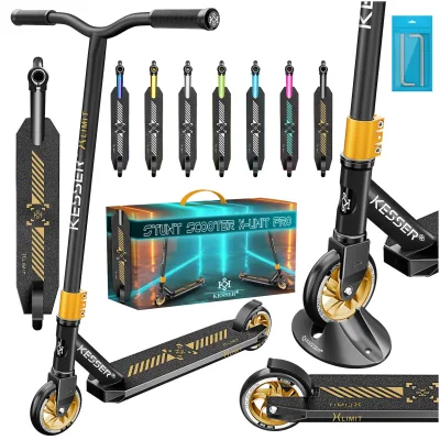 KESSER® Stunt Scooter X-Limit-Pro 360° Lenkung Funscooter Stuntscooter mit Ständer ABEC 9 Kugellagern, 110 mm PU Räder , Kickscooter Tretroller Cityroller Trick Roller für Kinder Erwachsene