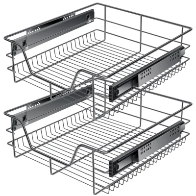 KESSER® Teleskopschublade 30-60cm Schrankbreite verchromt aus Edelstahl Schubladeneinsatz für Küchenschrank Korbauszug Schrankauszug