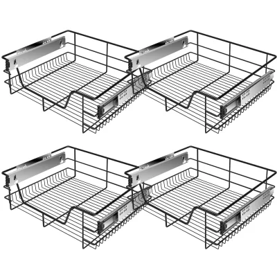 KESSER® Teleskopschublade 30-60cm Schrankbreite verchromt aus Edelstahl Schubladeneinsatz für Küchenschrank Korbauszug Schrankauszug