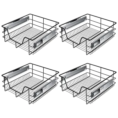 KESSER® Teleskopschublade 30-60cm Schrankbreite verchromt aus Edelstahl Schubladeneinsatz für Küchenschrank Korbauszug Schrankauszug