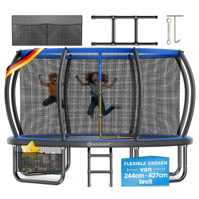 KESSER® Trampolin Outdoor Ø 244/305/366/427 cm, GS-Zertifikat, Gartentrampolin für Kinder & Erwachsene