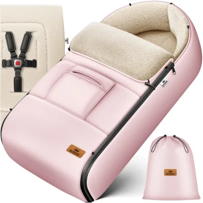 KIDIZ® Babyfußsack Baby Fußsack Winterfußsack Babyschale mit Reißverschluss Kuschelsack Babydecke Kinderwagen waschbar verschließbarer Kopfteil, Tasche, passend für alle Kinderwagen
