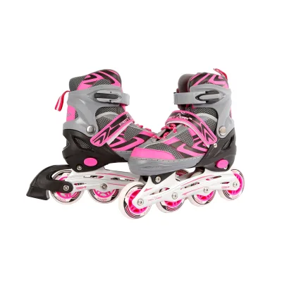 Kids Globe Street Rider Inlineskates Inliner rosa/grau, verstellbar Größe 33-36