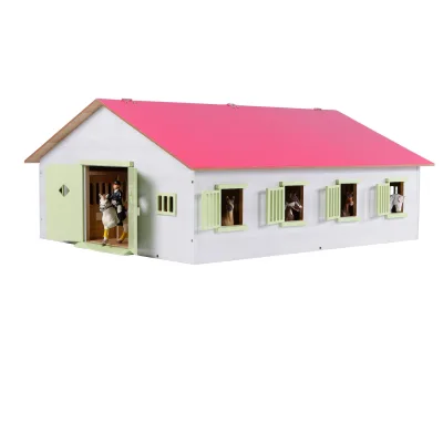 KidsGlobe Pferdestall Bauernhof, mit 7 Pferdeboxen, Holz, Reiterhof mit Faltdach