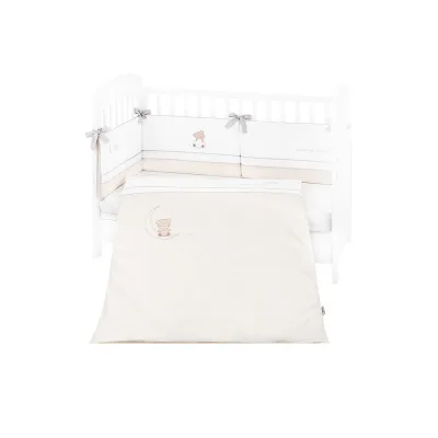 Kikkaboo Babybettwäsche Set Dream Big 3-teilig Decke 135 x 95 für Bett 140 x 70 beige