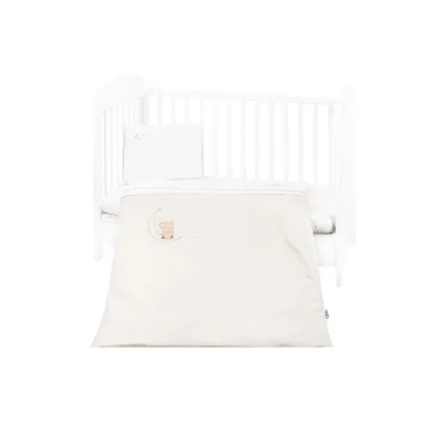 Kikkaboo Babybettwäsche Set Dream Big 5-teilig Decke 135 x 95cm Kissen 45 x 35cm beige