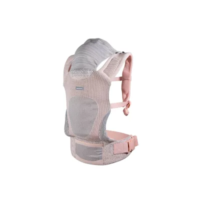 Kikkaboo Babytrage Hoody Fly Strickstoff 3 in 1 Bauch- und Rückentrage, Hüftsitz rosa