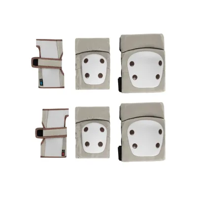 Kikkaboo Kinder Schutzausrüstung, 6-teiliges Protektoren-Set, Größe XS bis 25 kg beige