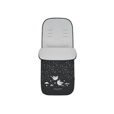 Kikkaboo Kinderwagen Fußsack Polar Friends Reißverschluss warmes Fleecefutter schwarz gemustert
