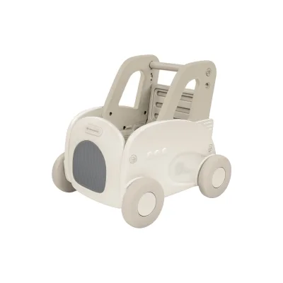 Kikkaboo Lauflernwagen 4 in 1 Trolie Ziehspielzeug, Rutscher, Aufbewahrungsbox beige