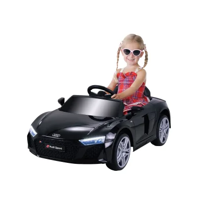Kinder-Elektroauto Audi R8 Spyder lizenziert, 60 Watt, LED-Scheinwerfer, Musik, Hupe, Fernbedienung, (Schwarz)