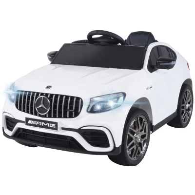 Kinder-Elektroauto Mercedes AMG GLC 63S Coupé, 4x4-Antrieb, Fernbedienung, 140 Watt, LED, EVA-Reifen (Weiß)