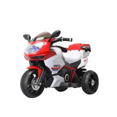 Kinder Elektromotorrad HP2 FB-6187, mit Musikfunktion, Spielzeugkorb, ab 3 Jahre rot