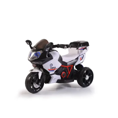 Kinder Elektromotorrad HP2 FB-6187, mit Musikfunktion, Spielzeugkorb, ab 3 Jahre schwarz