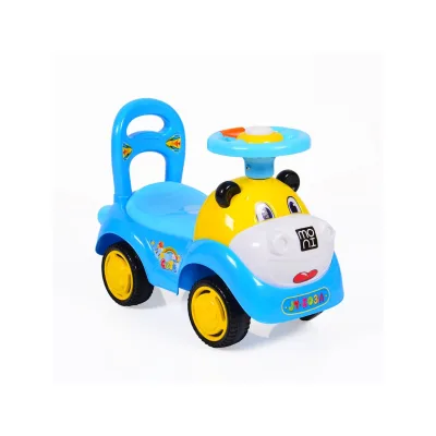 Kinderauto, Rutscher Laufhilfe Super Car lustiges Design, Melodien, Rückenlehne blau