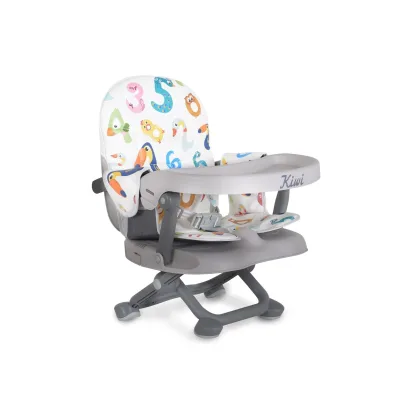 Kinderstuhl Kiwi, Kinder Stuhl-, Sitzerhöhung, Boostersitz, Tisch, klappbar grau weiss