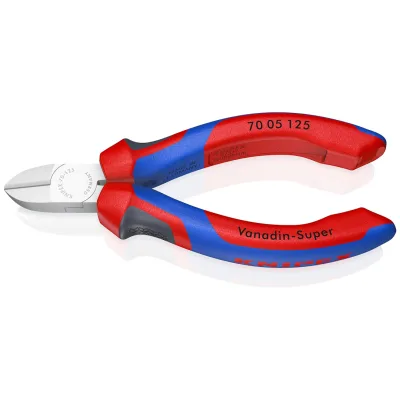 Knipex Seitenschneider, mit Mehrkomponenten-Hüllen, verchromt 125 mm