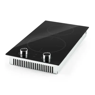 Kochheld Doppel-Induktionskochfeld 2900W Dreh-Regler Glas schwarz