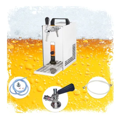 Komplett Set - Zapfanlage, Bierzapfanlage, Bierzapfen PYGMY 20/K mit Membranpumpe, 1-leitig Trockenkühlgerät aus Edelstahl, 25 Liter/h, Green Line, Zapfkopf:5 Liter Adapter