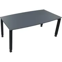 Konferenztisch communication 1.800 x 680-820 x 800/900 mm (B x H x T) anthrazit metallic
