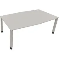 Konferenztisch communication 2.000 x 680-820 x 1.000/1.100 mm (B x H x T) silberaluminium