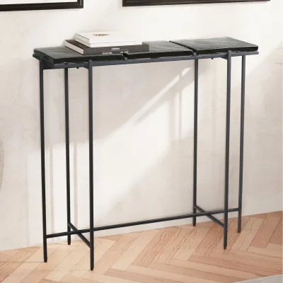 Konsolentisch FineBuy Anrichte 90 cm Ablagetisch Flurtisch Glas Metall Modern