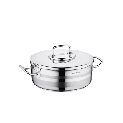 Korkmaz Astra2 Low Casserole 30 x 11 cm - 7,5 L, Edelstahl-Kochtopf