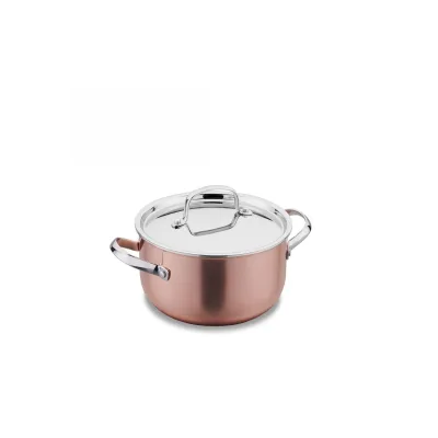 Korkmaz Divani Casserole 20 x 10 cm Kupfer-Topf mit Deckel - 2,9