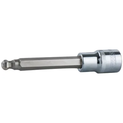 KS Tools 1/2 CHROMEplus Bit-Stecknuss Innensechskant,Kugelkopf, lang, 8 mm, 200 mm