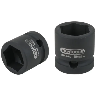 KS Tools 1/2 Sechskant-Kraft-Stecknuss, extra kurz, 19,0 mm