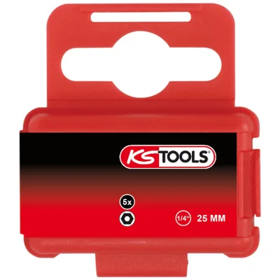 KS Tools 1/4 Bit Innensechskant,Bohrung,25 mm,4 mm,5er Pack