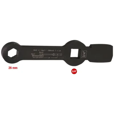 KS Tools 3/4 Schlag-Sechskant-Schlüssel mit 2 Schlagflächen, 26 mm