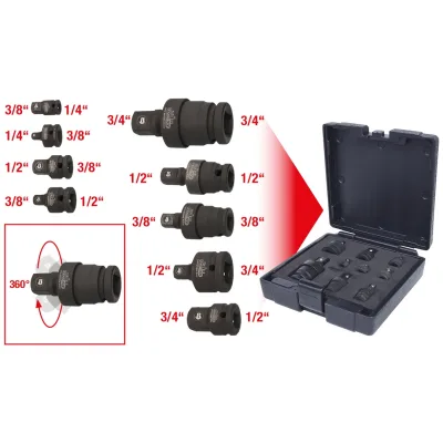 KS Tools Kraft-Vergrößerungs- und Reduzieradapter-Satz, 9-tlg