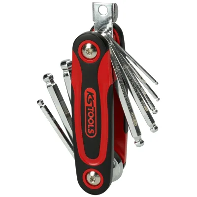 KS Tools Kugelkopf-Innensechskant-Winkelstiftschlüssel-Klapphalter, 8-tlg