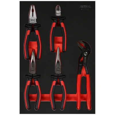 KS Tools Zangen-Satz in Schaumstoffeinlage, 5-tlg.