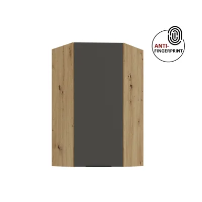 Küche ARIA Eckhängeschrank 60 cm, Höhe 90 Graphite Küchenzeile Anti Fingerprint