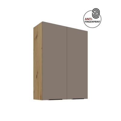 Küche ARIA Hängeschrank 80 cm Höhe 90 cm Sandgrau Küchenzeile Anti Fingerprint
