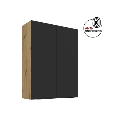 Küche ARIA Hängeschrank 80 cm Höhe 90 cm Schwarz Küchenzeile Anti Fingerprint