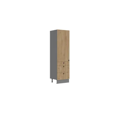 Küche AVA Artisan Hochschrank 60 cm Lamellenoptik Küchenzeile Einbauküche