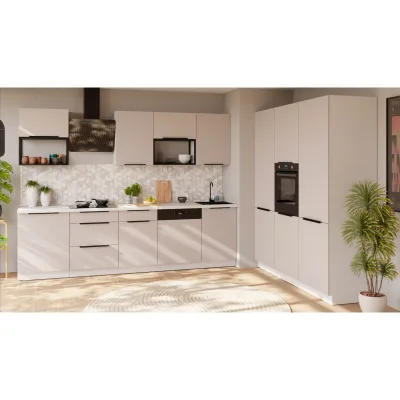 Küche COMO LOFT 280 + 180 cm Küchenzeile Küchenblock Einbauküche Kaschmir Weiß