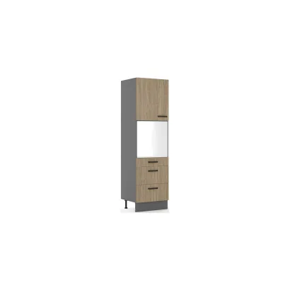 Küche SCANDI Hochschrank 60 cm Fischgrät Küchenzeile Küchenblock Einbauküche