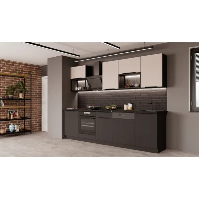 Küche SIENA + ARONA BASIC LOFT 280 Küchenzeile Küchenblock Einbauküche Kaschmir