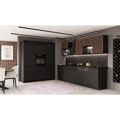 Küche SIENA + MONZA LOFT 280 + 180 Küchenzeile Küchenblock Einbauküche Nussbaum