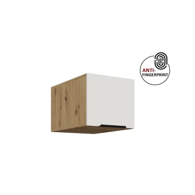 Küchen Aufsatzschrank 40 Küche ARIA Weiss + Eiche Küchenzeile Anti Fingerprint