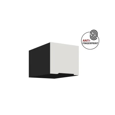 Küchen Aufsatzschrank 40 Küche ARIA Weiss + Schwarz Küchenzeile Anti Fingerprint