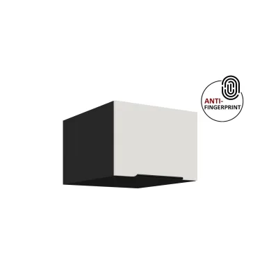 Küchen Aufsatzschrank 50 Küche ARIA Weiss + Schwarz Küchenzeile Anti Fingerprint