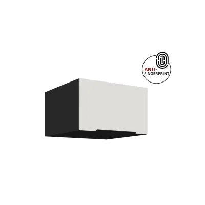 Küchen Aufsatzschrank 60 Küche ARIA Weiss + Schwarz Küchenzeile Anti Fingerprint
