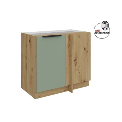 Küchen Eckschrank 105 cm Küche ARIA Aquamarin matt Anti Fingerprint Küchenzeile